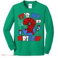 It'S My 3rd Birthday Spider Theme Party Boy Birthday Present Kids Long Sleeve Shirt thumb 0