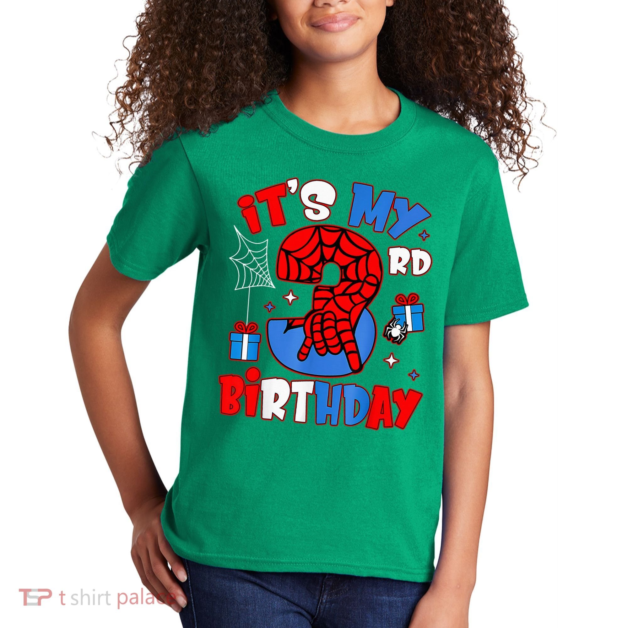 It'S My 3rd Birthday Spider Theme Party Boy Birthday Present Kids T-Shirt
