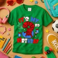 It'S My 3rd Birthday Spider Theme Party Boy Birthday Present Kids T-Shirt thumb 3
