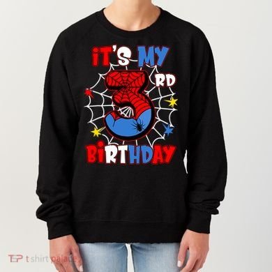 ItS My 3rd Birthday Spider Theme Party 3 Years Old Women's Sweatshirt