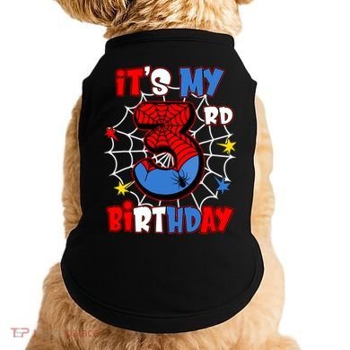 ItS My 3rd Birthday Spider Theme Party 3 Years Old Doggie Tank