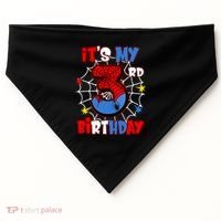 ItS My 3rd Birthday Spider Theme Party 3 Years Old USA-Made Doggie Bandana thumb 0