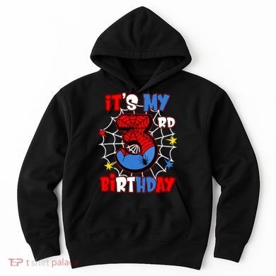 ItS My 3rd Birthday Spider Theme Party 3 Years Old Hoodie