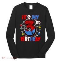 ItS My 3rd Birthday Spider Theme Party 3 Years Old Long Sleeve Shirt thumb 0