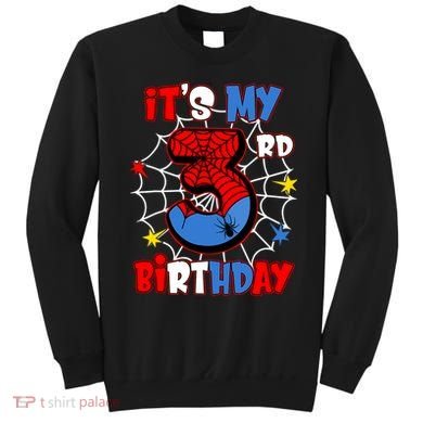 ItS My 3rd Birthday Spider Theme Party 3 Years Old Sweatshirt