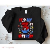 ItS My 3rd Birthday Spider Theme Party 3 Years Old Sweatshirt thumb 2
