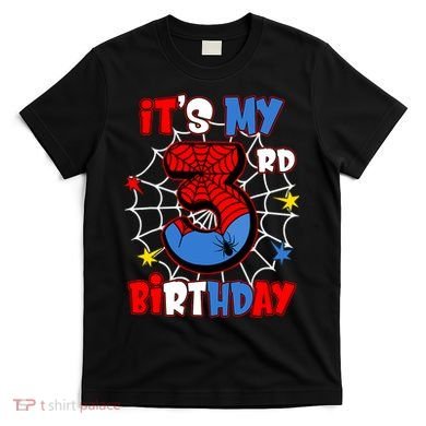 ItS My 3rd Birthday Spider Theme Party 3 Years Old T-Shirt