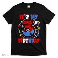 ItS My 3rd Birthday Spider Theme Party 3 Years Old T-Shirt thumb 0