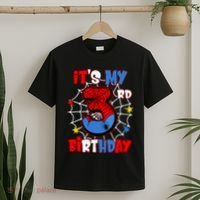 ItS My 3rd Birthday Spider Theme Party 3 Years Old T-Shirt thumb 2