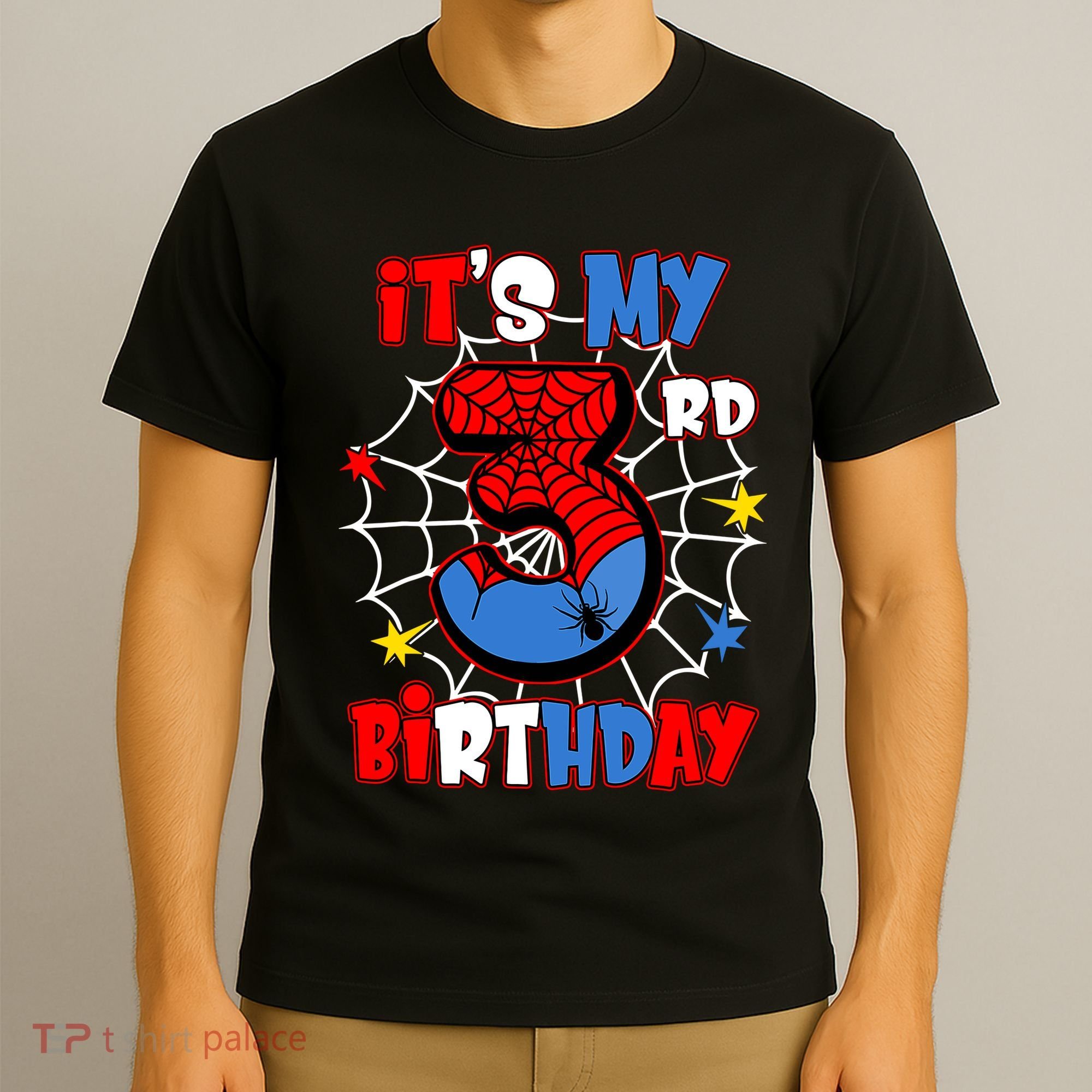 ItS My 3rd Birthday Spider Theme Party 3 Years Old T-Shirt