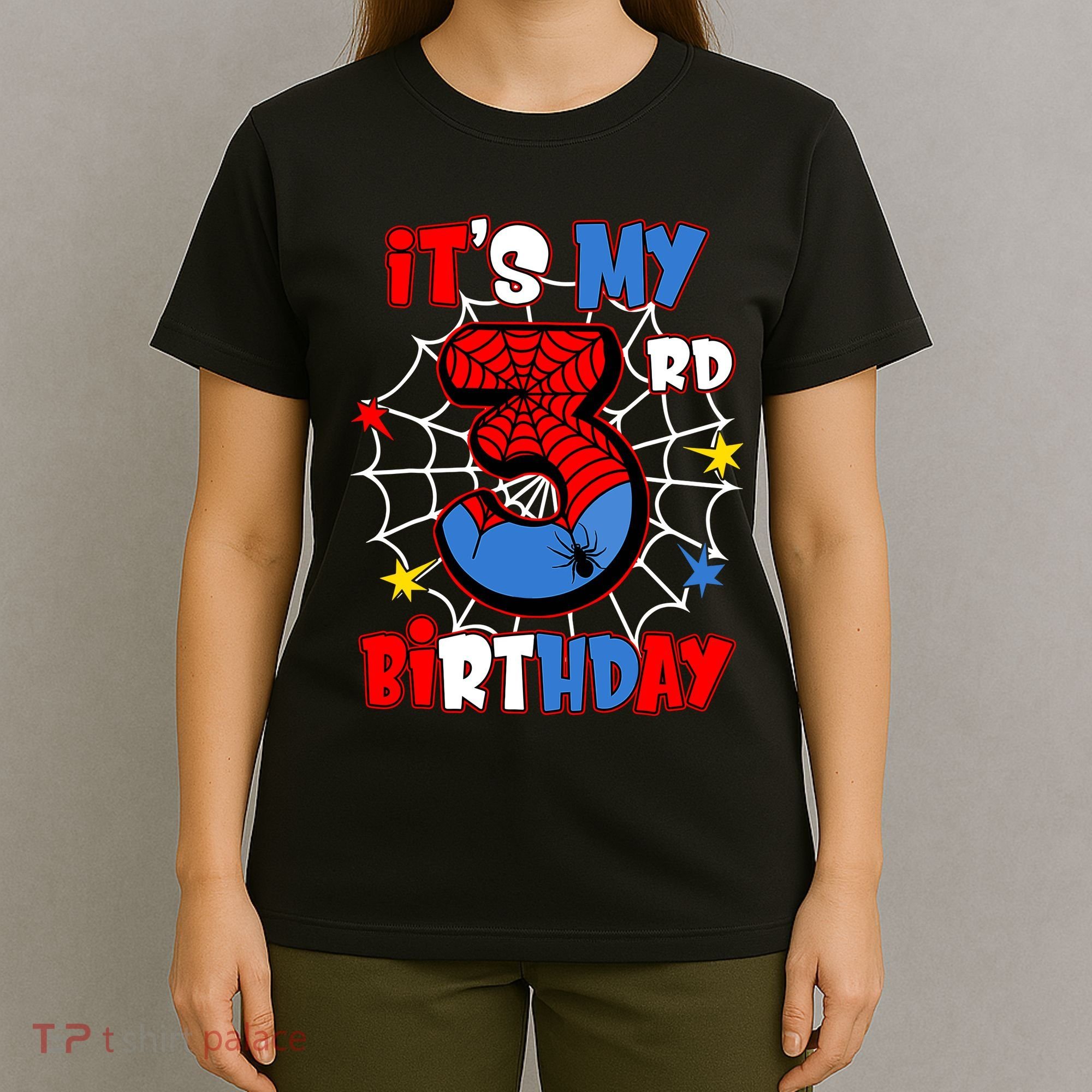 ItS My 3rd Birthday Spider Theme Party 3 Years Old T-Shirt