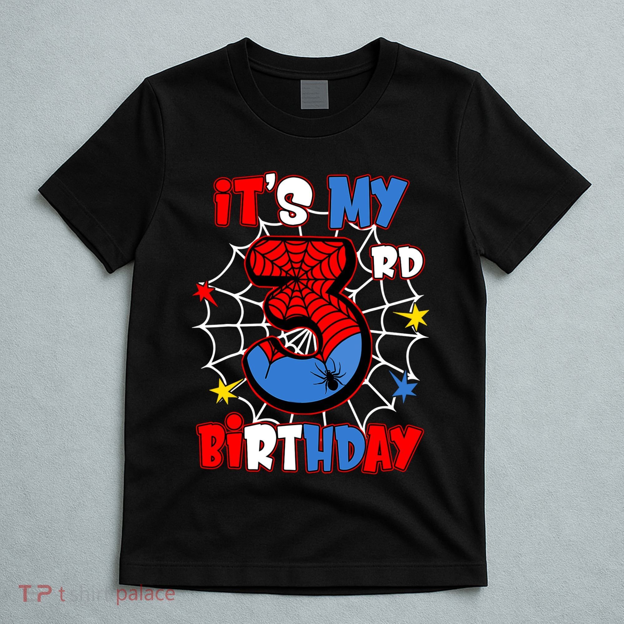 ItS My 3rd Birthday Spider Theme Party 3 Years Old T-Shirt