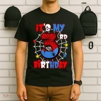 ItS My 3rd Birthday Spider Theme Party 3 Years Old T-Shirt thumb 6
