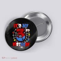 ItS My 3rd Birthday Spider Theme Party 3 Years Old Button thumb 0