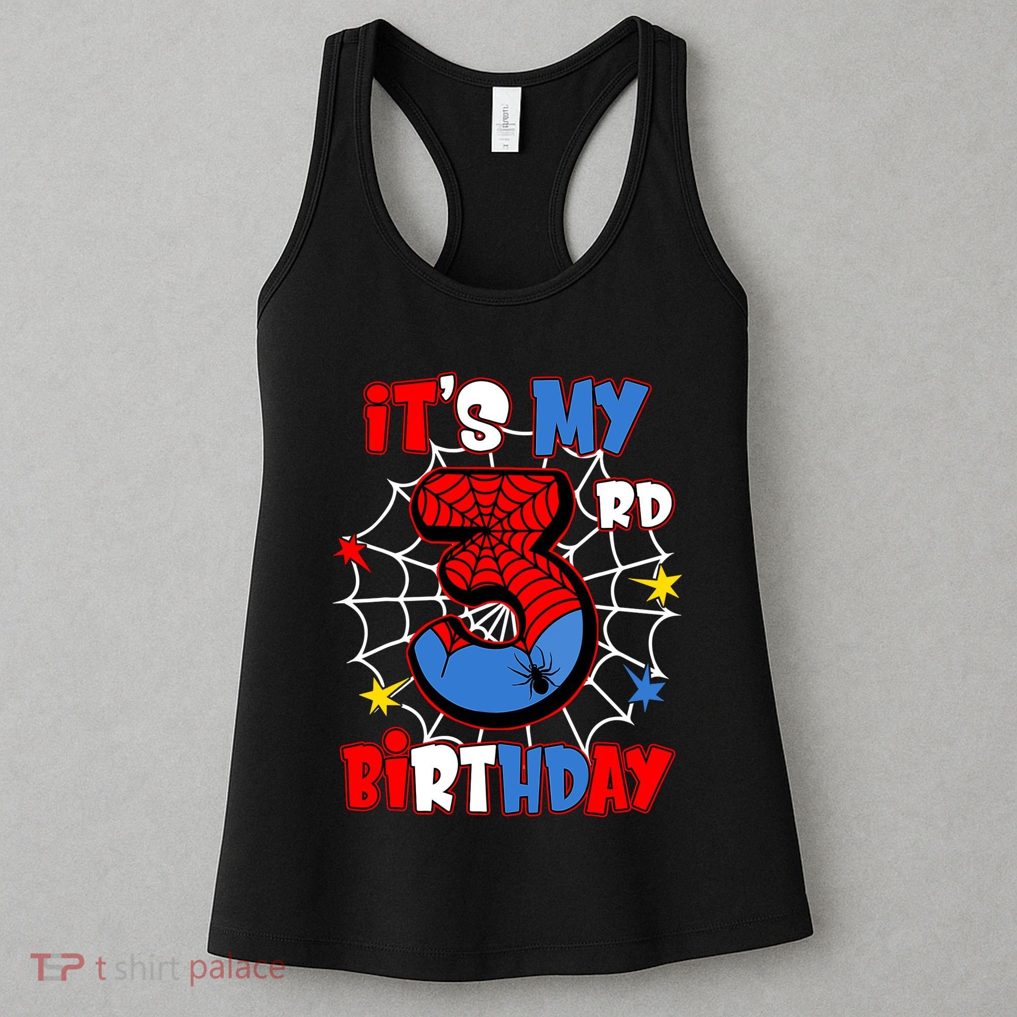 ItS My 3rd Birthday Spider Theme Party 3 Years Old Women's Tank Top