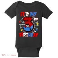 ItS My 3rd Birthday Spider Theme Party 3 Years Old Baby Bodysuit thumb 0