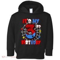 ItS My 3rd Birthday Spider Theme Party 3 Years Old Toddler Hoodie thumb 0