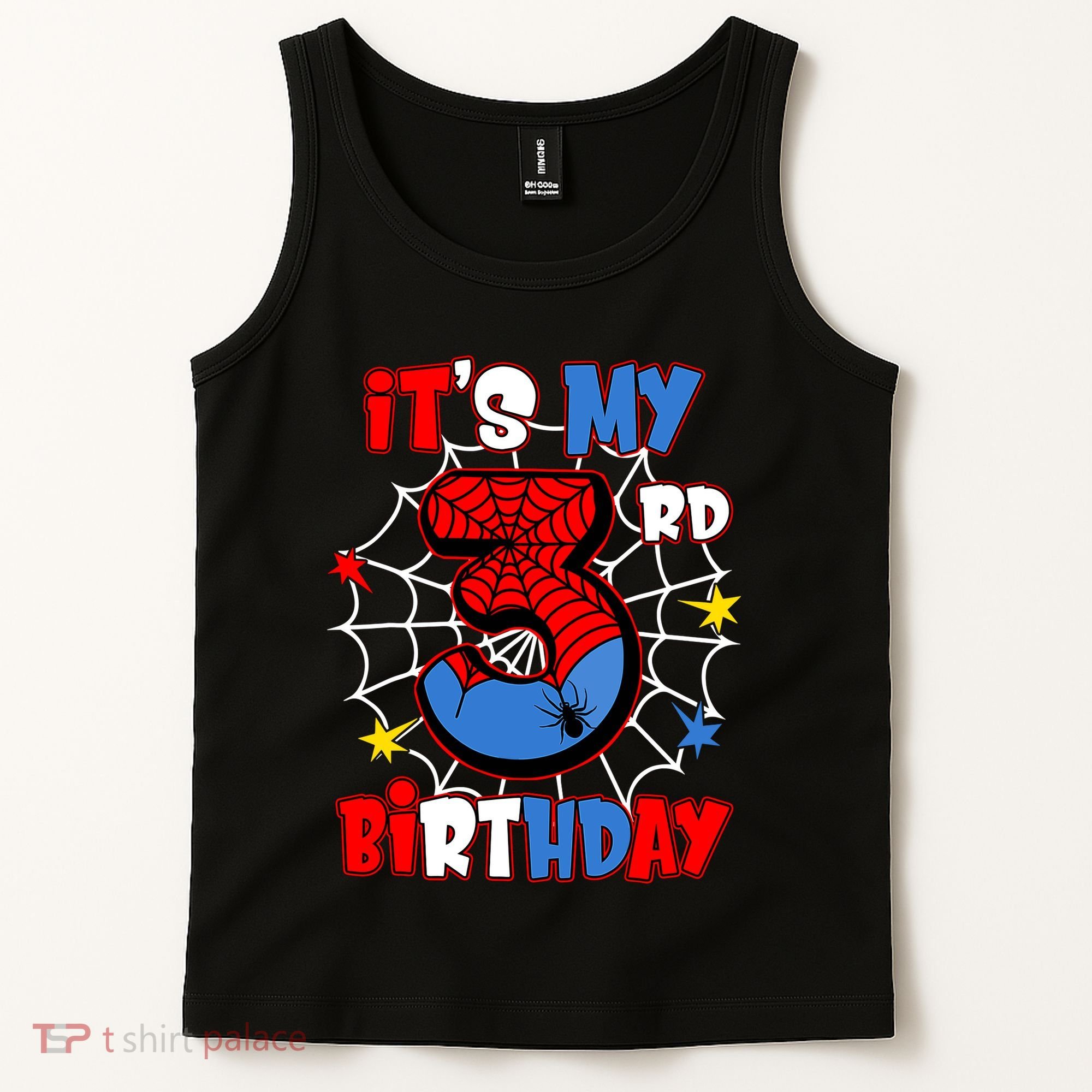 ItS My 3rd Birthday Spider Theme Party 3 Years Old Tank Top
