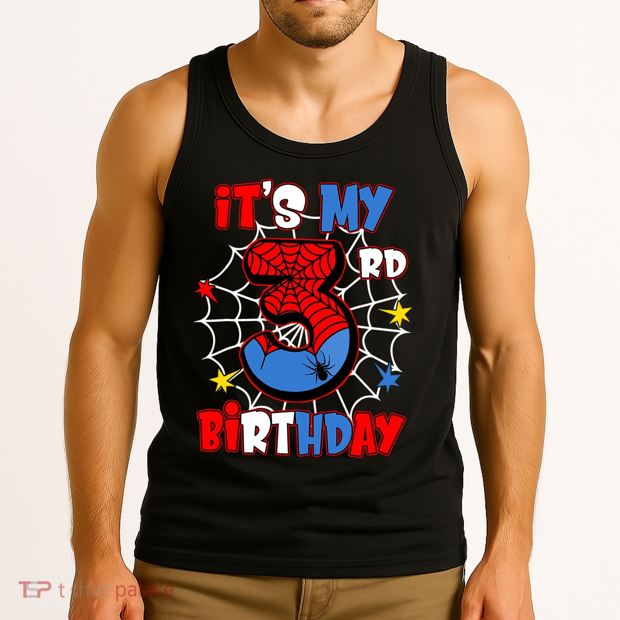 ItS My 3rd Birthday Spider Theme Party 3 Years Old Tank Top