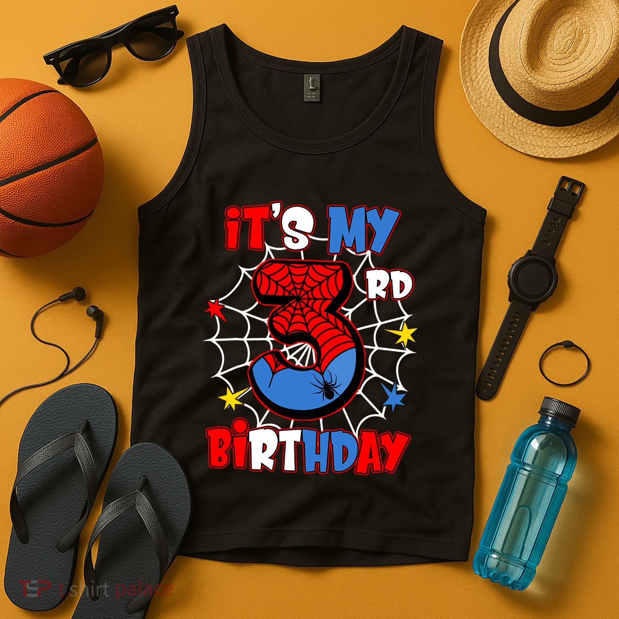 ItS My 3rd Birthday Spider Theme Party 3 Years Old Tank Top