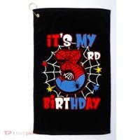 ItS My 3rd Birthday Spider Theme Party 3 Years Old Golf Towel thumb 0