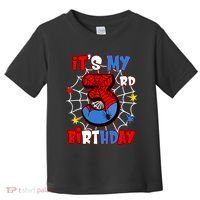 ItS My 3rd Birthday Spider Theme Party 3 Years Old Toddler T-Shirt thumb 0