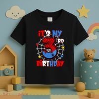 ItS My 3rd Birthday Spider Theme Party 3 Years Old Toddler T-Shirt thumb 3