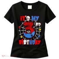 ItS My 3rd Birthday Spider Theme Party 3 Years Old Women's T-Shirt thumb 0
