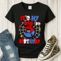 ItS My 3rd Birthday Spider Theme Party 3 Years Old Women's T-Shirt thumb 3