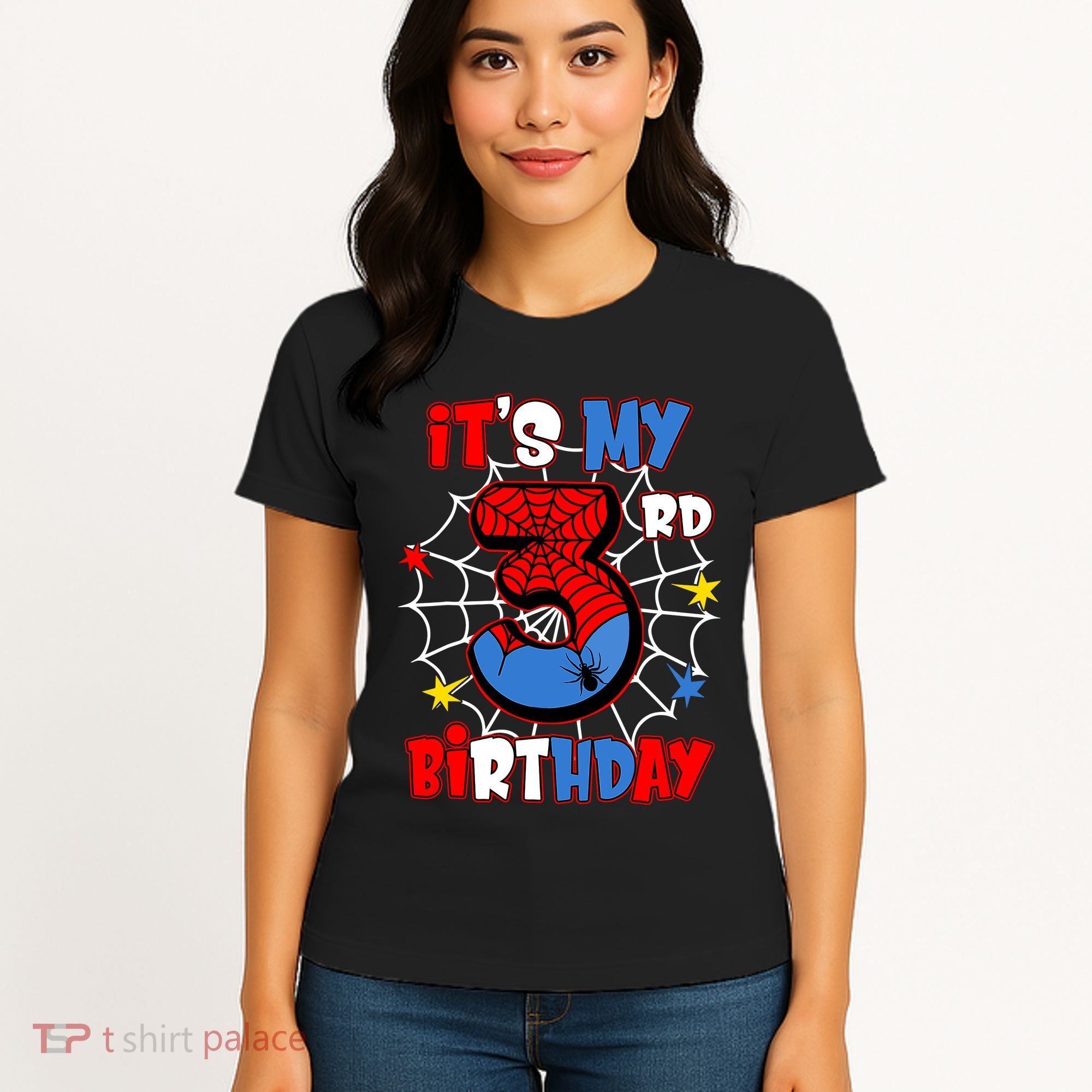 ItS My 3rd Birthday Spider Theme Party 3 Years Old Women's T-Shirt