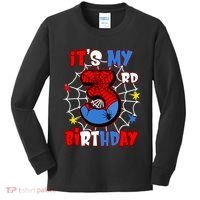 ItS My 3rd Birthday Spider Theme Party 3 Years Old Kids Long Sleeve Shirt thumb 0