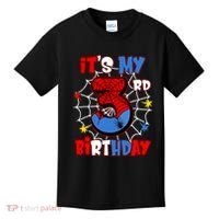 ItS My 3rd Birthday Spider Theme Party 3 Years Old Kids T-Shirt thumb 0