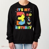 Its My 3rd Birthday Kids Autism 3 Years Old Women's Sweatshirt thumb 0
