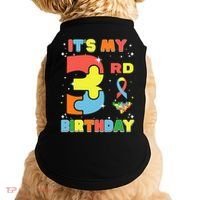 Its My 3rd Birthday Kids Autism 3 Years Old Doggie Tank thumb 0