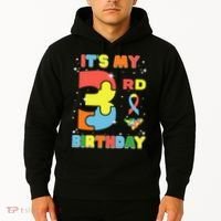 Its My 3rd Birthday Kids Autism 3 Years Old Hoodie thumb 2