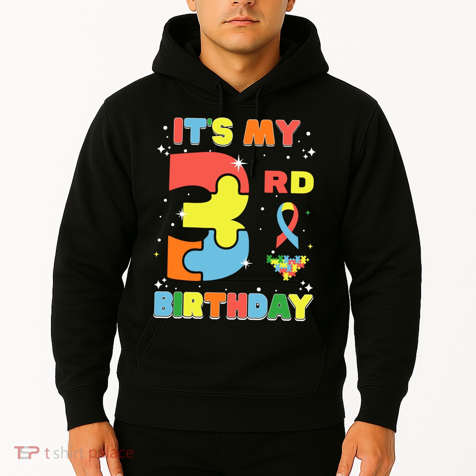 Its My 3rd Birthday Kids Autism 3 Years Old Hoodie