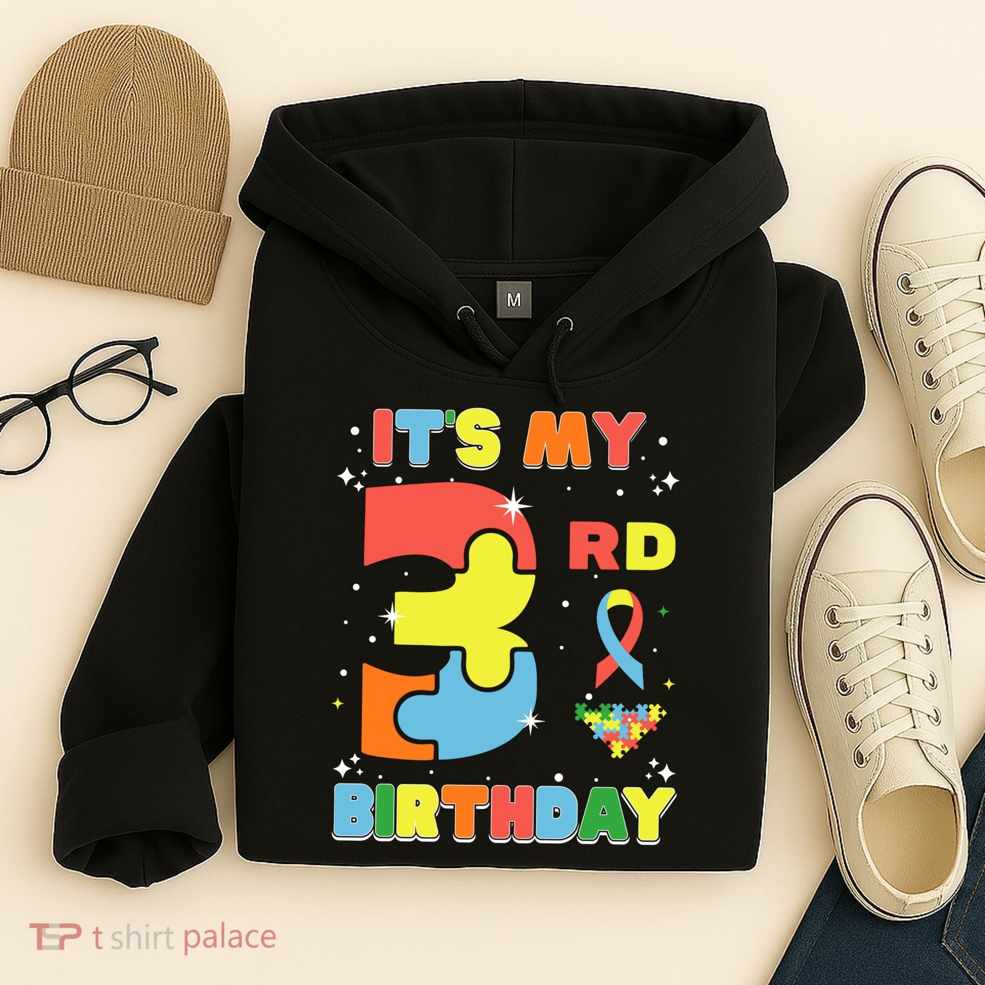 Its My 3rd Birthday Kids Autism 3 Years Old Hoodie