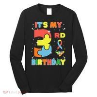 Its My 3rd Birthday Kids Autism 3 Years Old Long Sleeve Shirt thumb 0