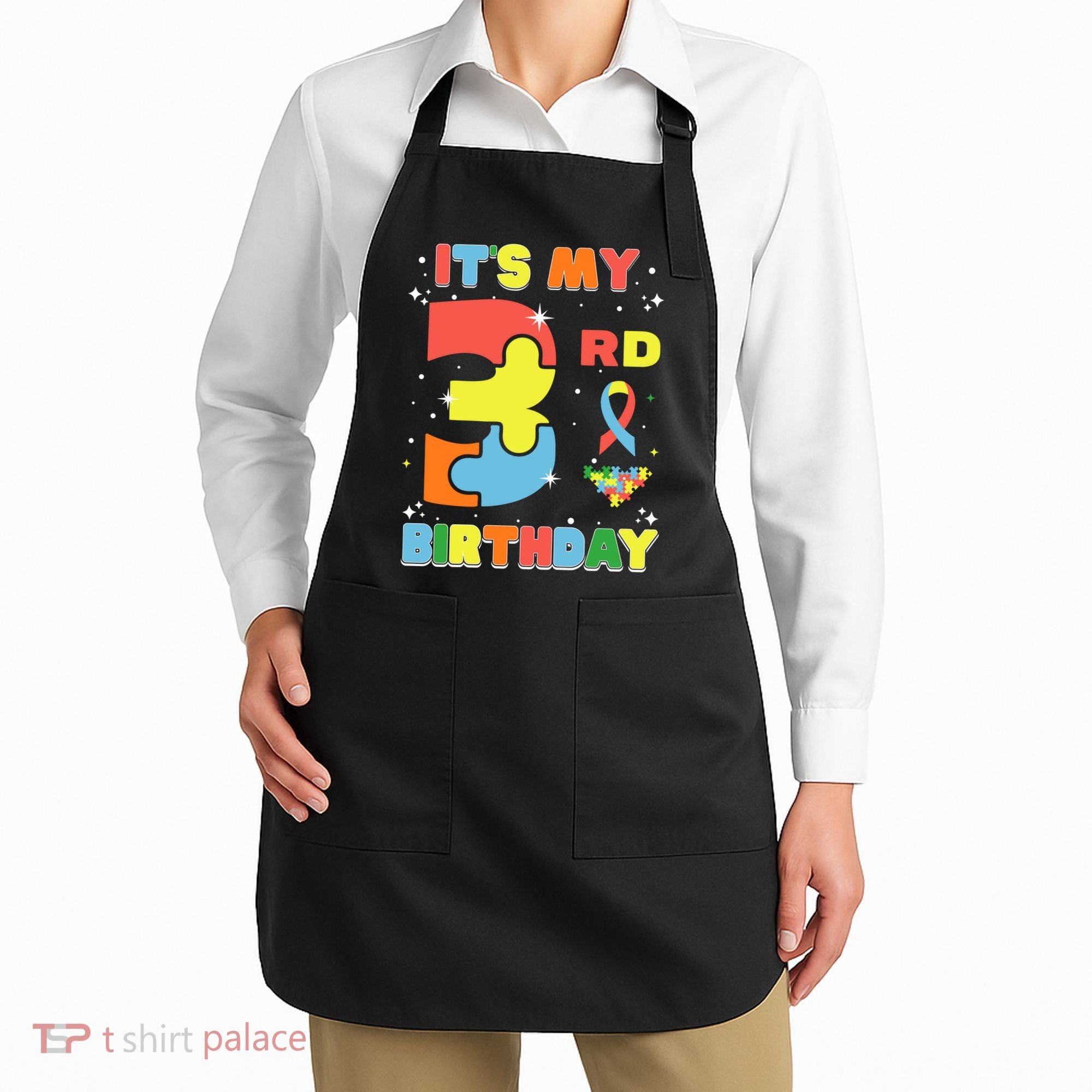 Its My 3rd Birthday Kids Autism 3 Years Old Apron
