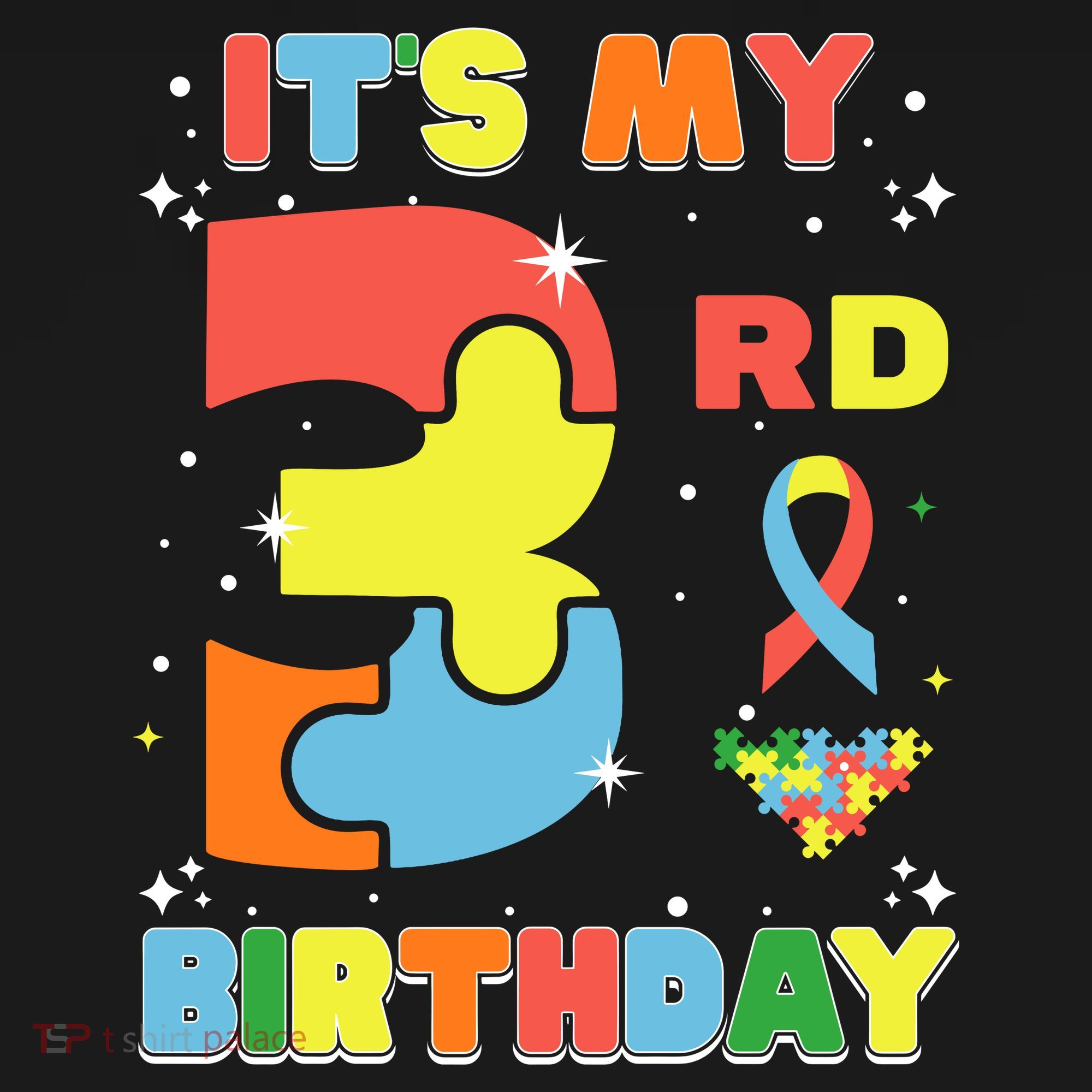 Its My 3rd Birthday Kids Autism 3 Years Old Coaster
