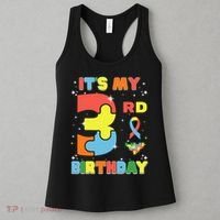 Its My 3rd Birthday Kids Autism 3 Years Old Women's Tank Top thumb 3