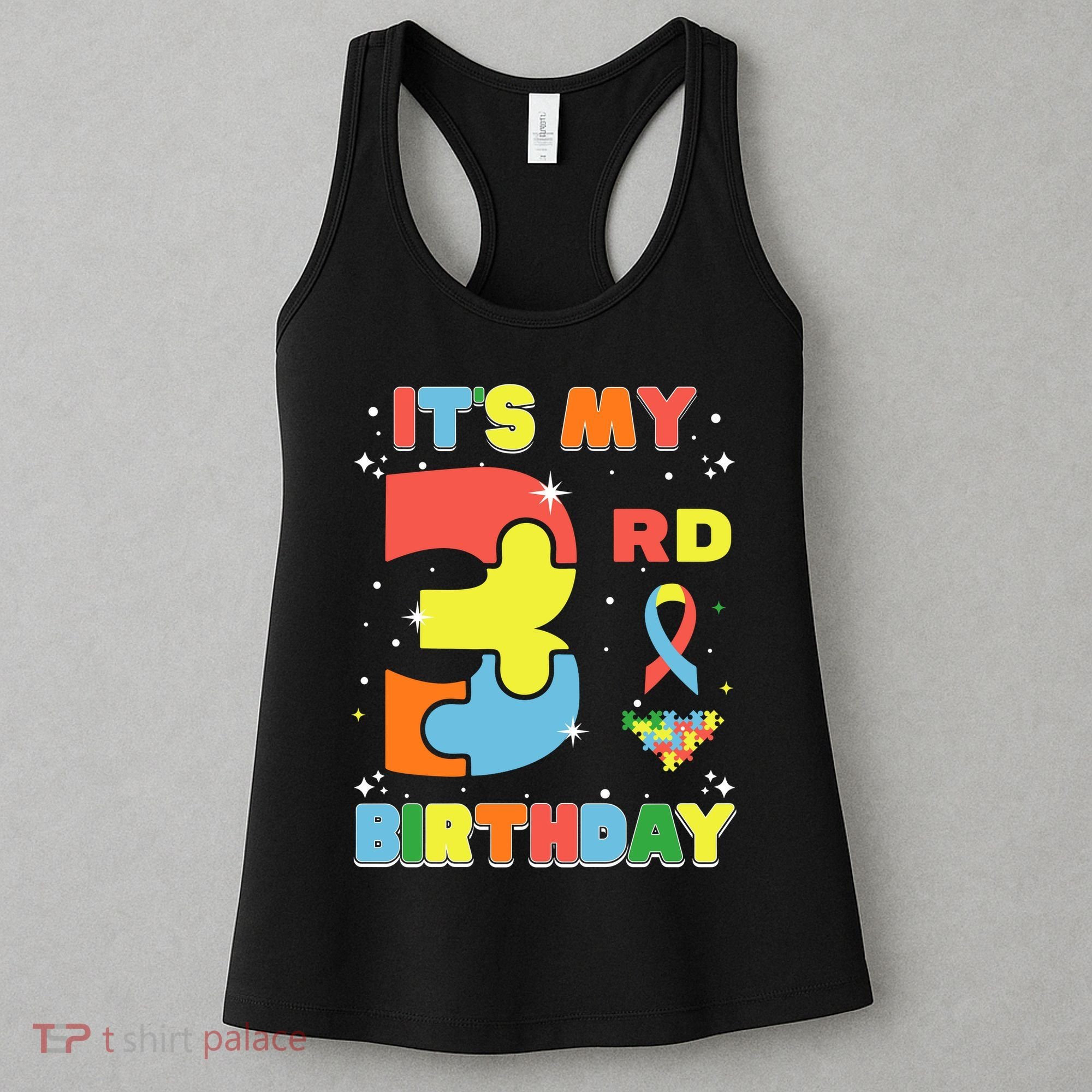 Its My 3rd Birthday Kids Autism 3 Years Old Women's Tank Top