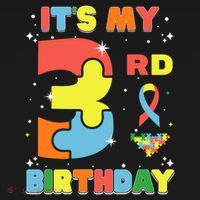 Its My 3rd Birthday Kids Autism 3 Years Old Baby Bodysuit thumb 2