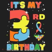 Its My 3rd Birthday Kids Autism 3 Years Old Hat thumb 2
