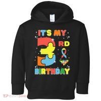 Its My 3rd Birthday Kids Autism 3 Years Old Toddler Hoodie thumb 0