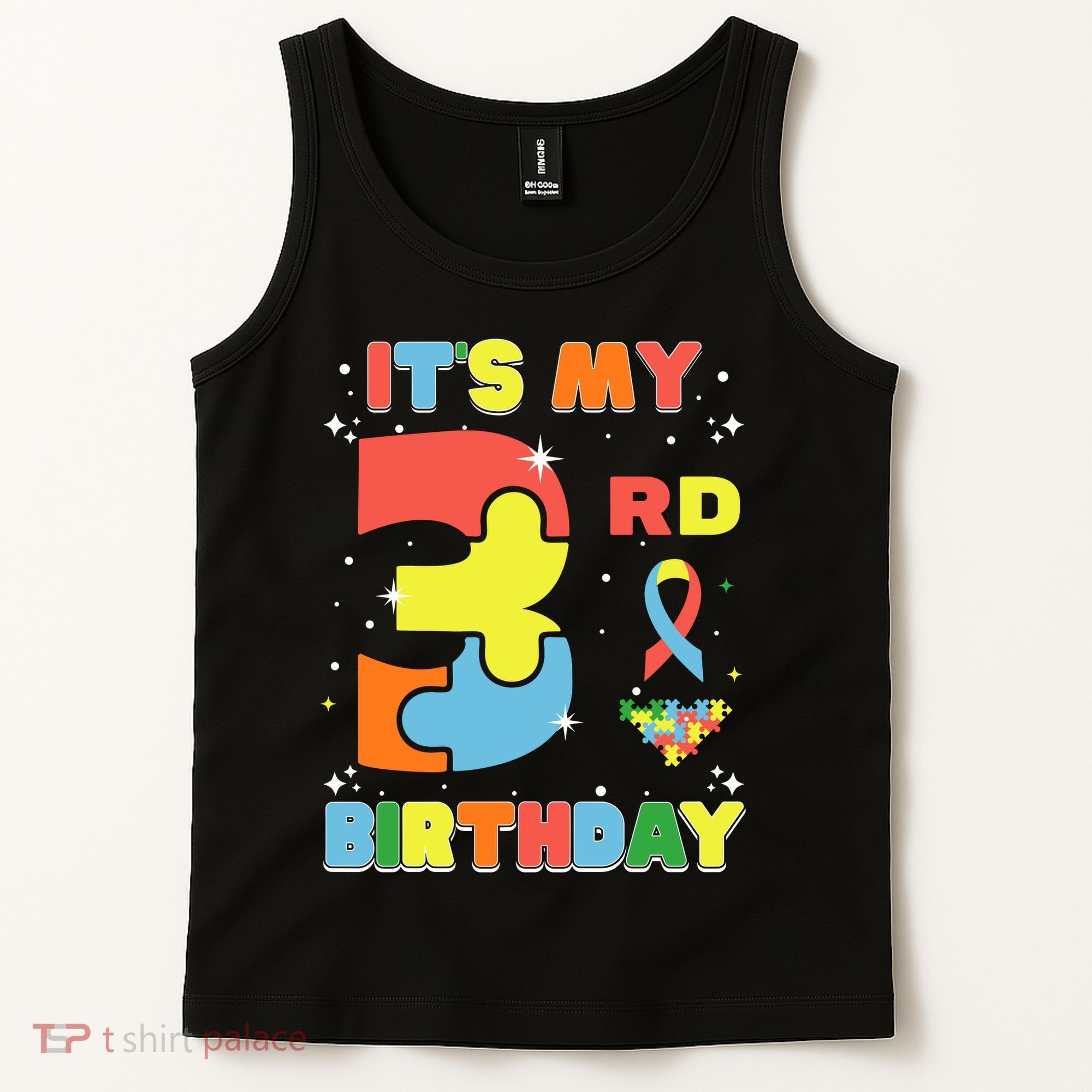 Its My 3rd Birthday Kids Autism 3 Years Old Tank Top