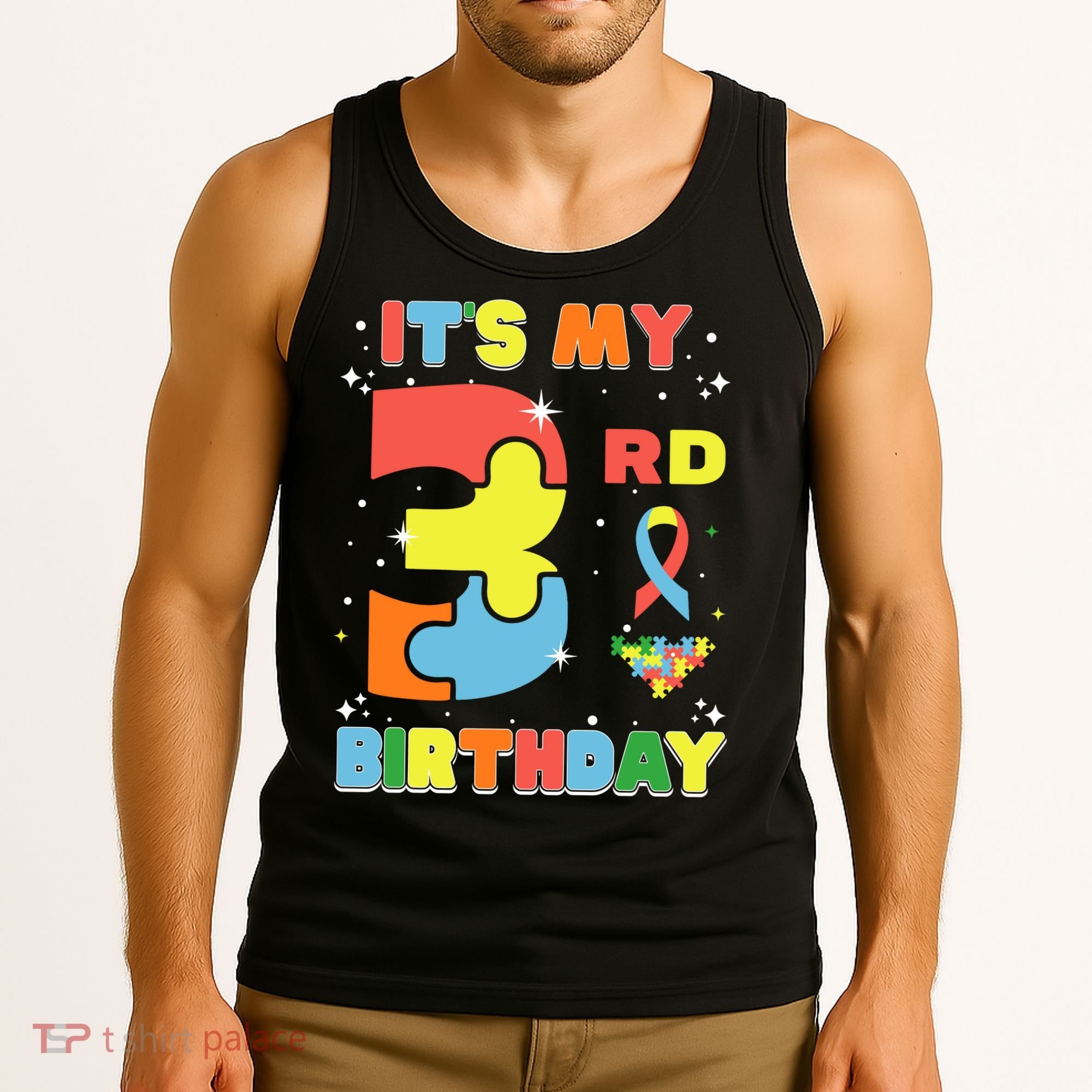 Its My 3rd Birthday Kids Autism 3 Years Old Tank Top