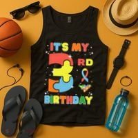 Its My 3rd Birthday Kids Autism 3 Years Old Tank Top thumb 4