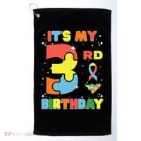 Its My 3rd Birthday Kids Autism 3 Years Old Golf Towel thumb 0