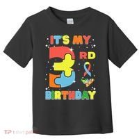 Its My 3rd Birthday Kids Autism 3 Years Old Toddler T-Shirt thumb 0